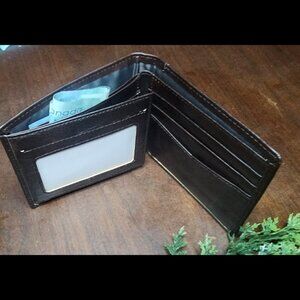 Elegant Black Leather Card Holder
